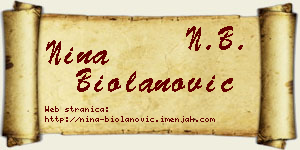 Nina Biolanović vizit kartica